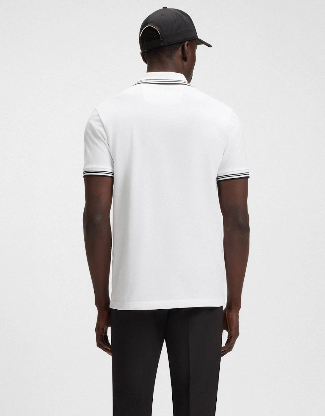 BOSS Green Paul Mens Short Sleeve Polo Shirt With Contrast Tipping - Natural 107