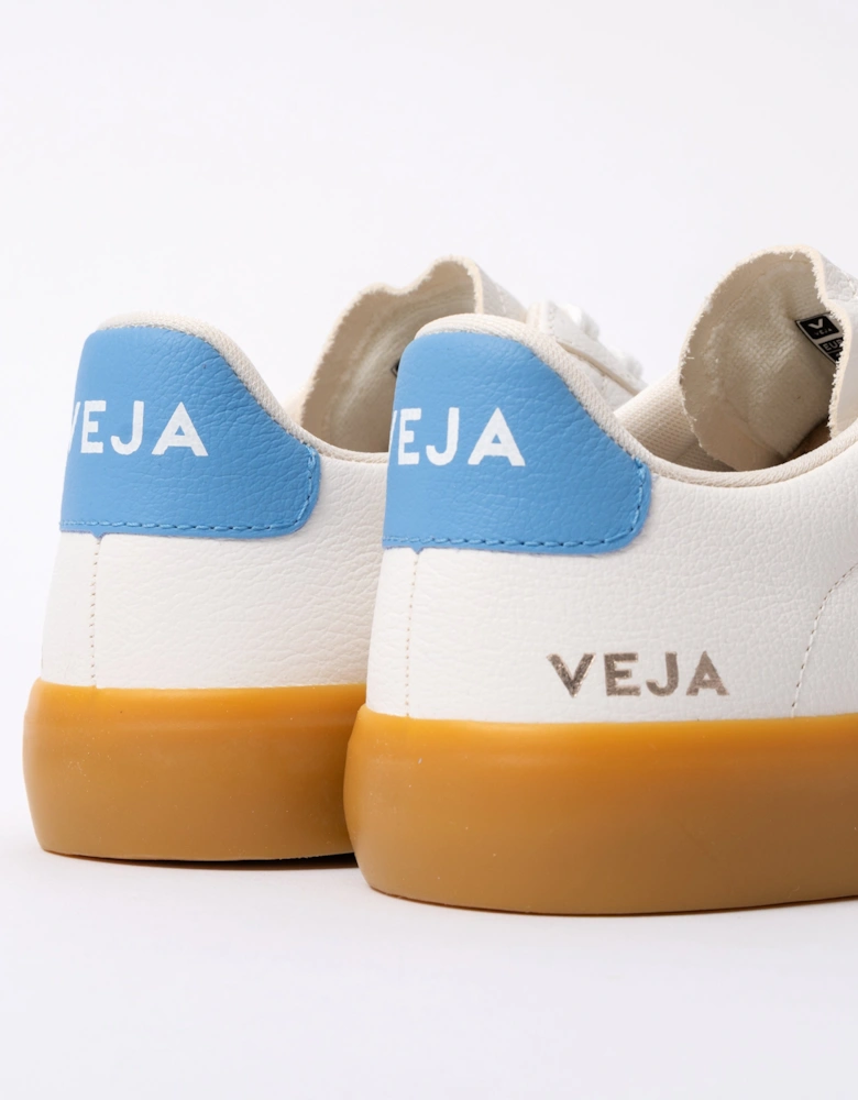 Campo Leather Womens Trainers - White/Aqua