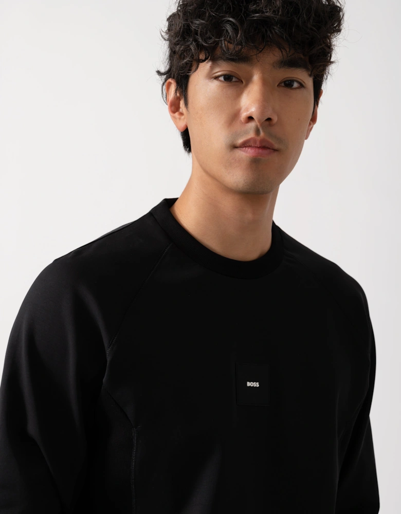 BOSS Green Salbo Rib Mens Crew Neck Sweatshirt - Black 001