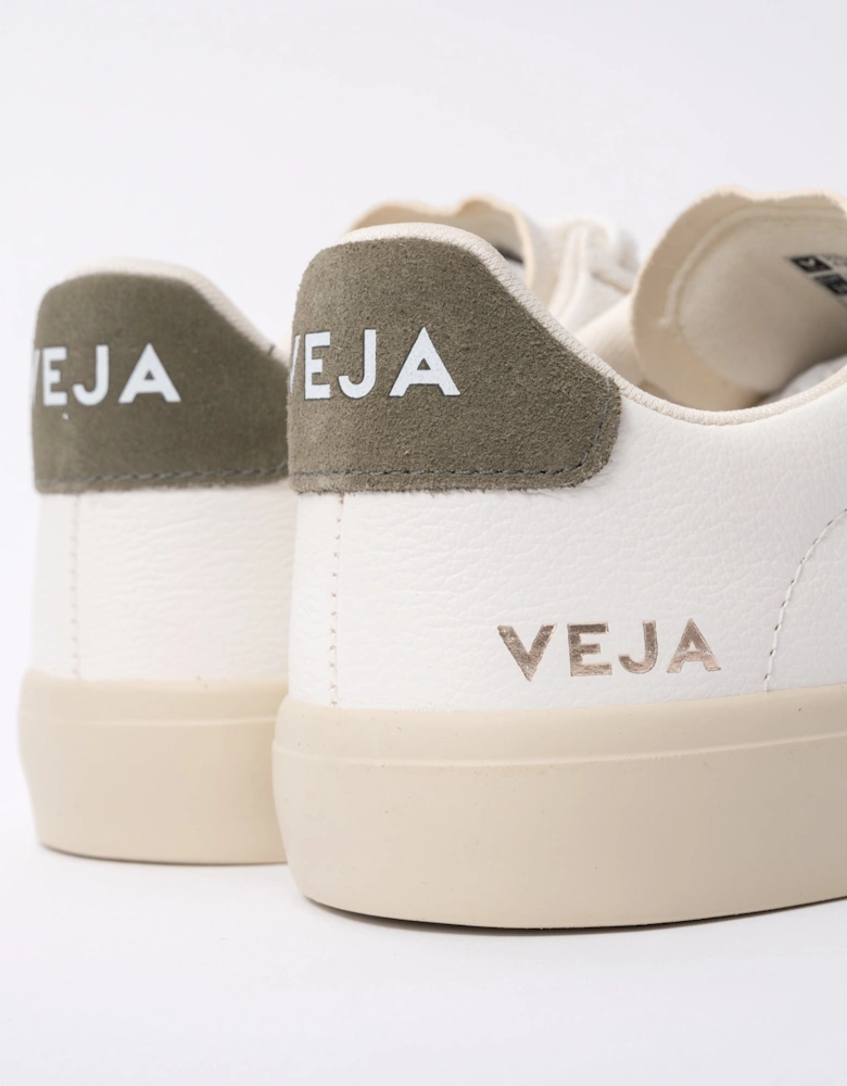 Campo Leather Womens Trainers - White/Khaki