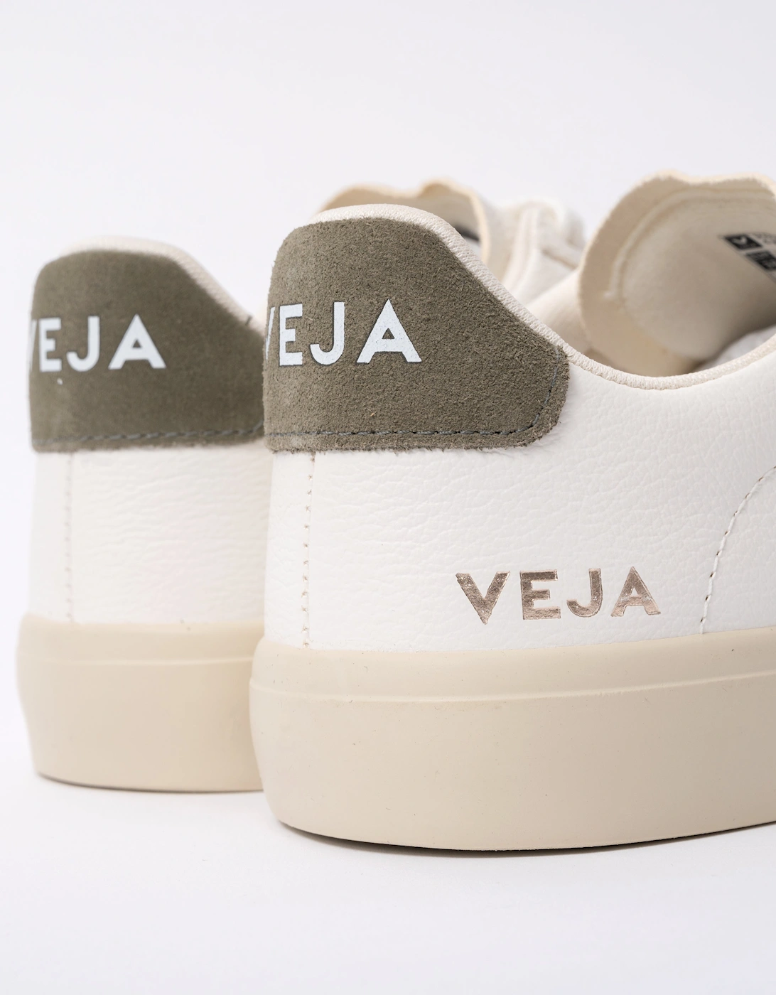 Campo Leather Womens Trainers - White/Khaki