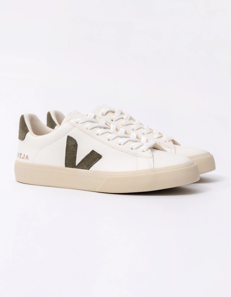 Campo Leather Womens Trainers - White/Khaki