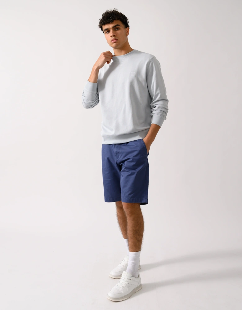 BOSS Orange Westart Mens Crew Neck Sweatshirt With Logo Patch - Light/Pastel Grey 053