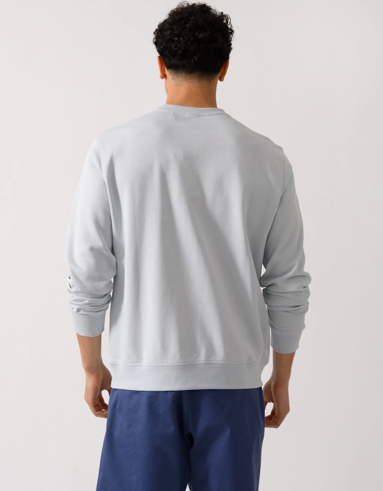 BOSS Orange Westart Mens Crew Neck Sweatshirt With Logo Patch - Light/Pastel Grey 053