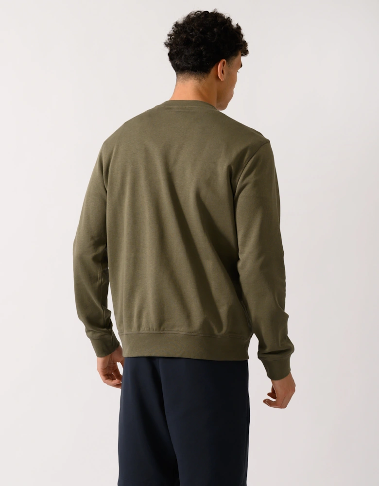 BOSS Orange Westart Mens Crew Neck Sweatshirt With Logo Patch - Open Green 342