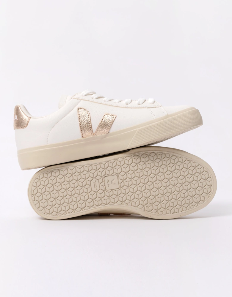 Campo Leather Womens Trainers - White/Platine