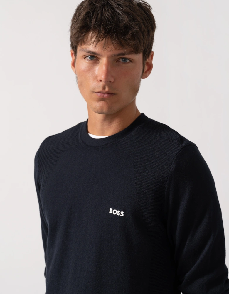 BOSS Green Momentum Lite Mens Crew Neck Jumper - Dark Blue 402
