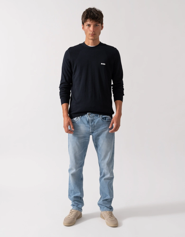 BOSS Green Momentum Lite Mens Crew Neck Jumper - Dark Blue 402