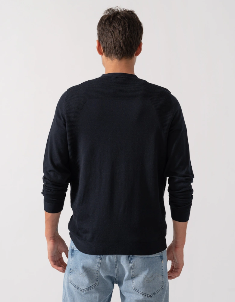 BOSS Green Momentum Lite Mens Crew Neck Jumper - Dark Blue 402