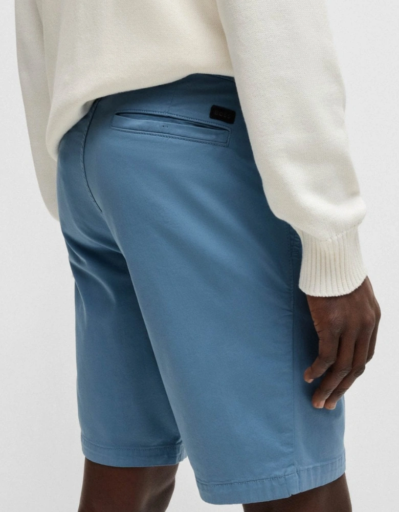 BOSS Orange Mens Slim Fit Chino Shorts in Stretch Cotton Twill - Open Blue 462