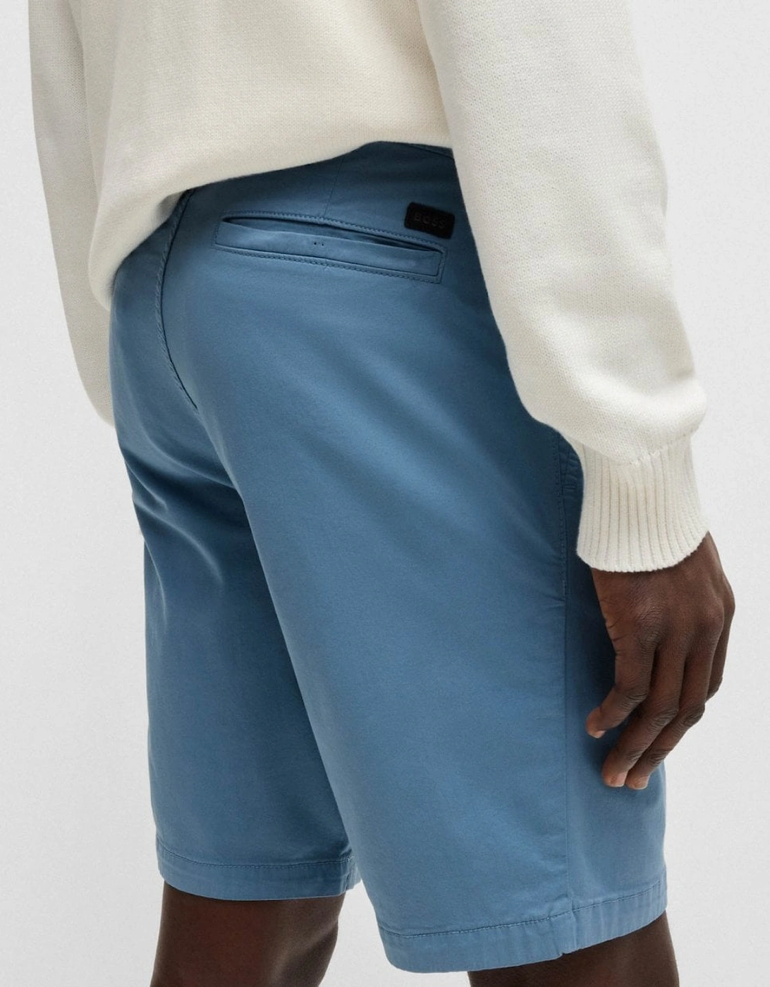 BOSS Orange Mens Slim Fit Chino Shorts in Stretch Cotton Twill - Open Blue 462