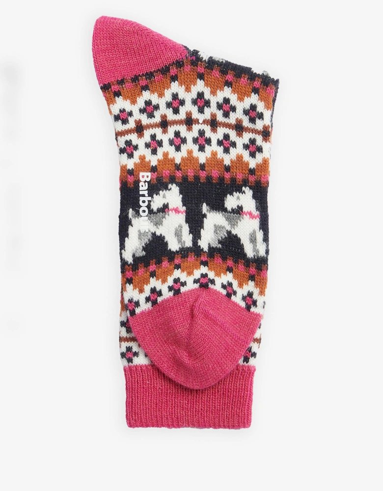 Robin Fair Isle Womens Socks - Pink