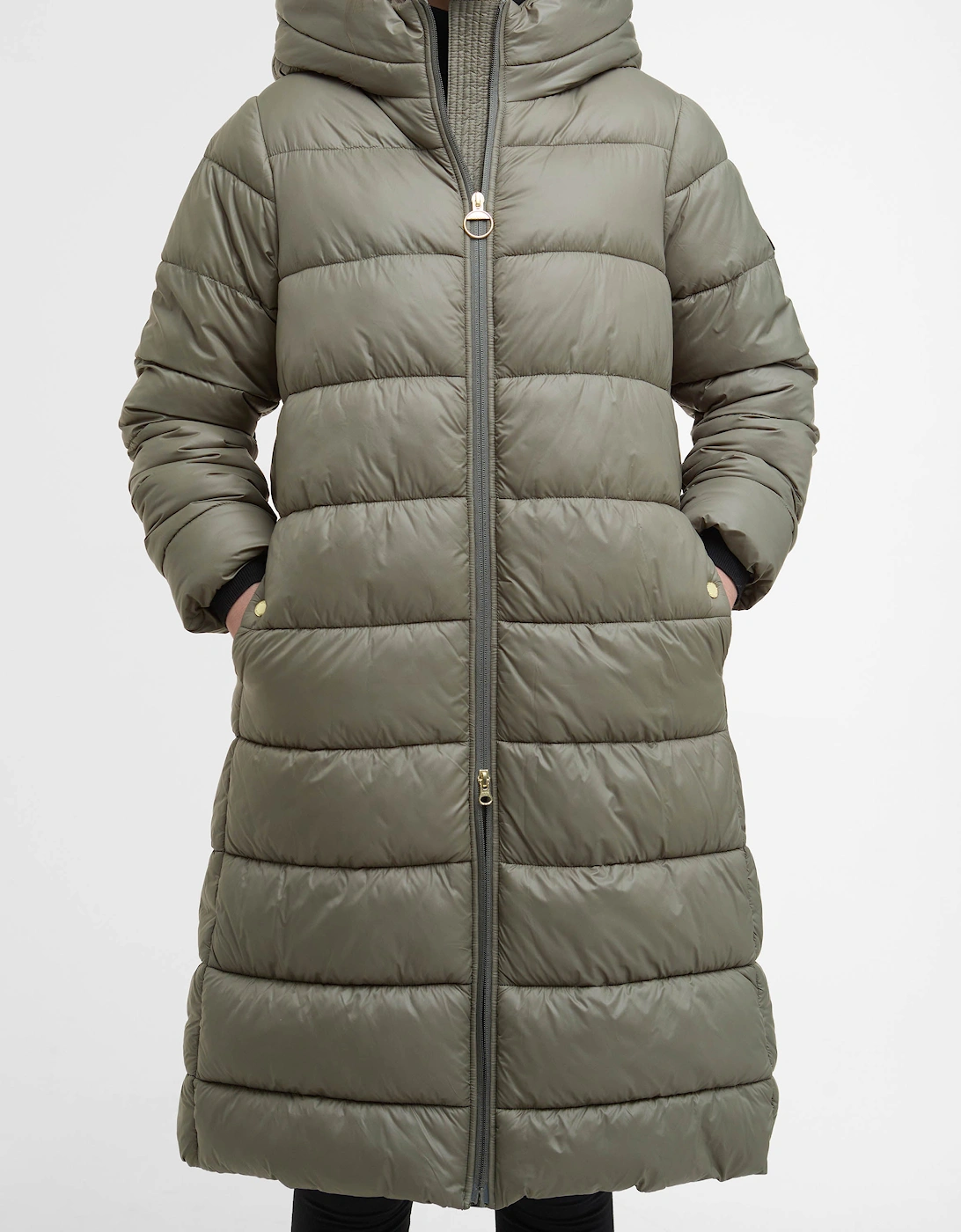 Olivios Womens Longline Puffer Jacket - Dusky Khaki