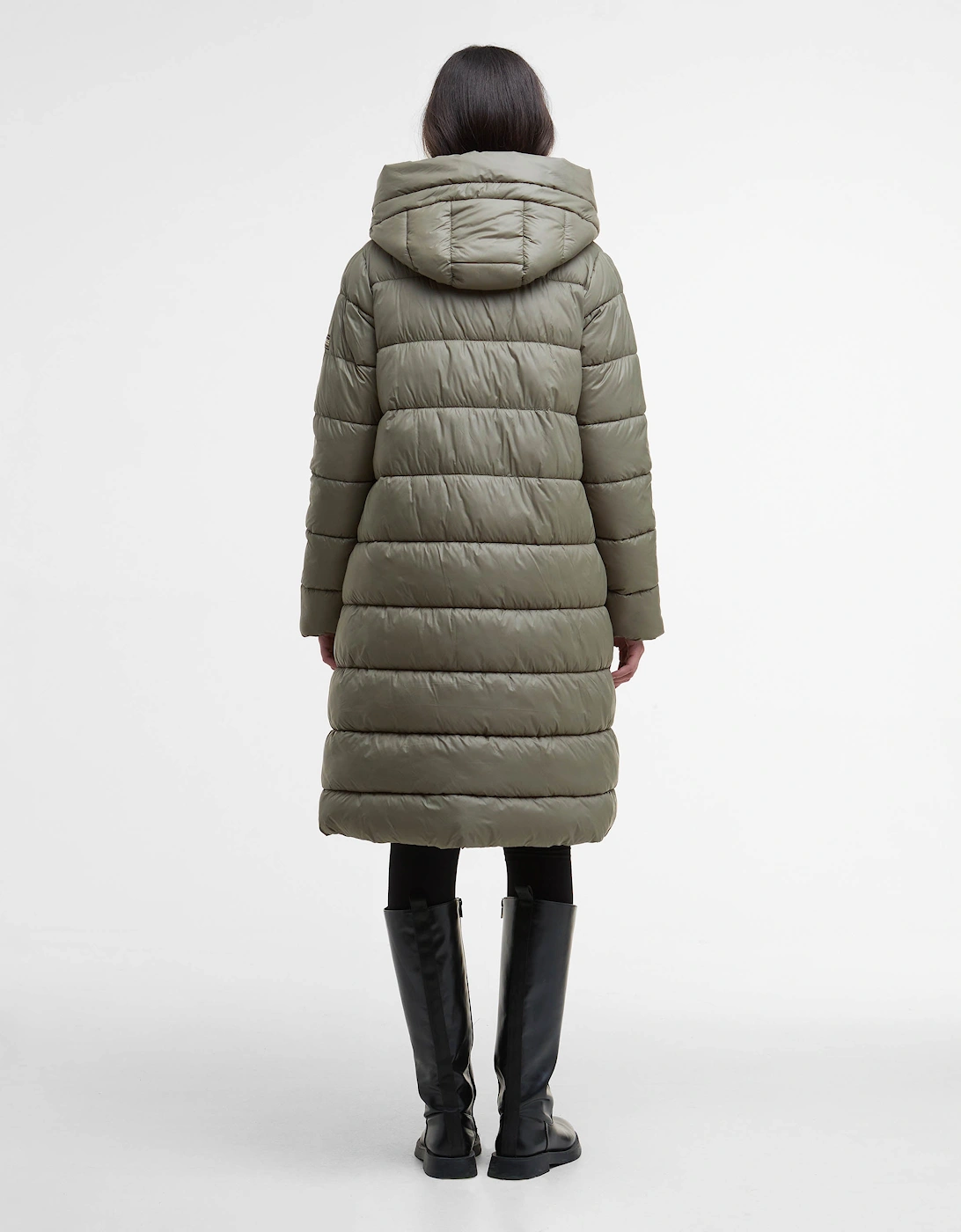Olivios Womens Longline Puffer Jacket - Dusky Khaki