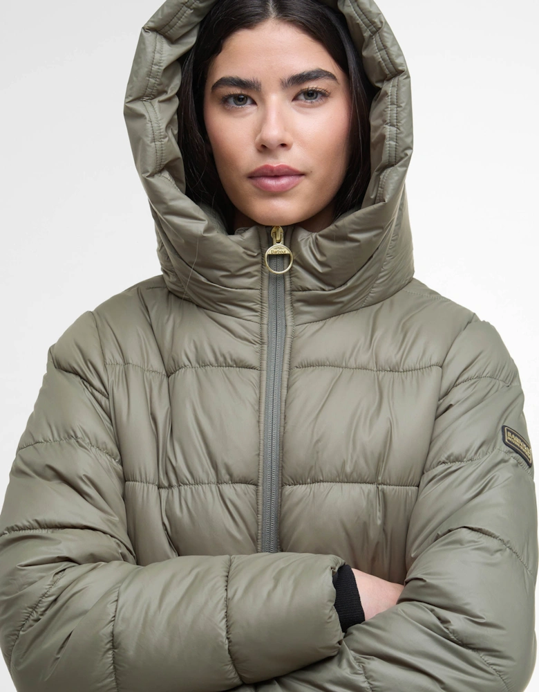 Olivios Womens Longline Puffer Jacket - Dusky Khaki