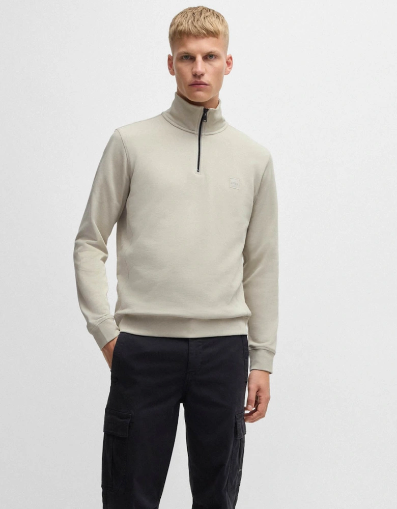 BOSS Orange Zetrust Mens 1/4 Zip Sweatshirt - Light Beige 271