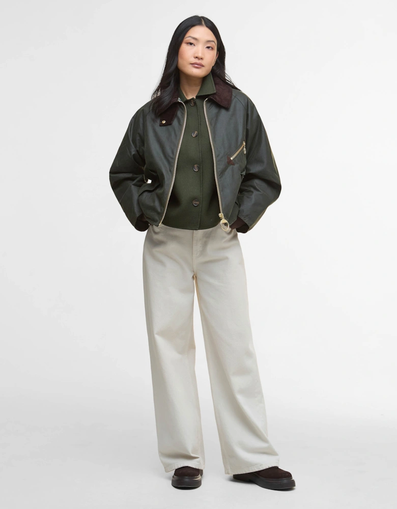 Arlene Womens Wax Jacket - Fern/Ancient Tartan