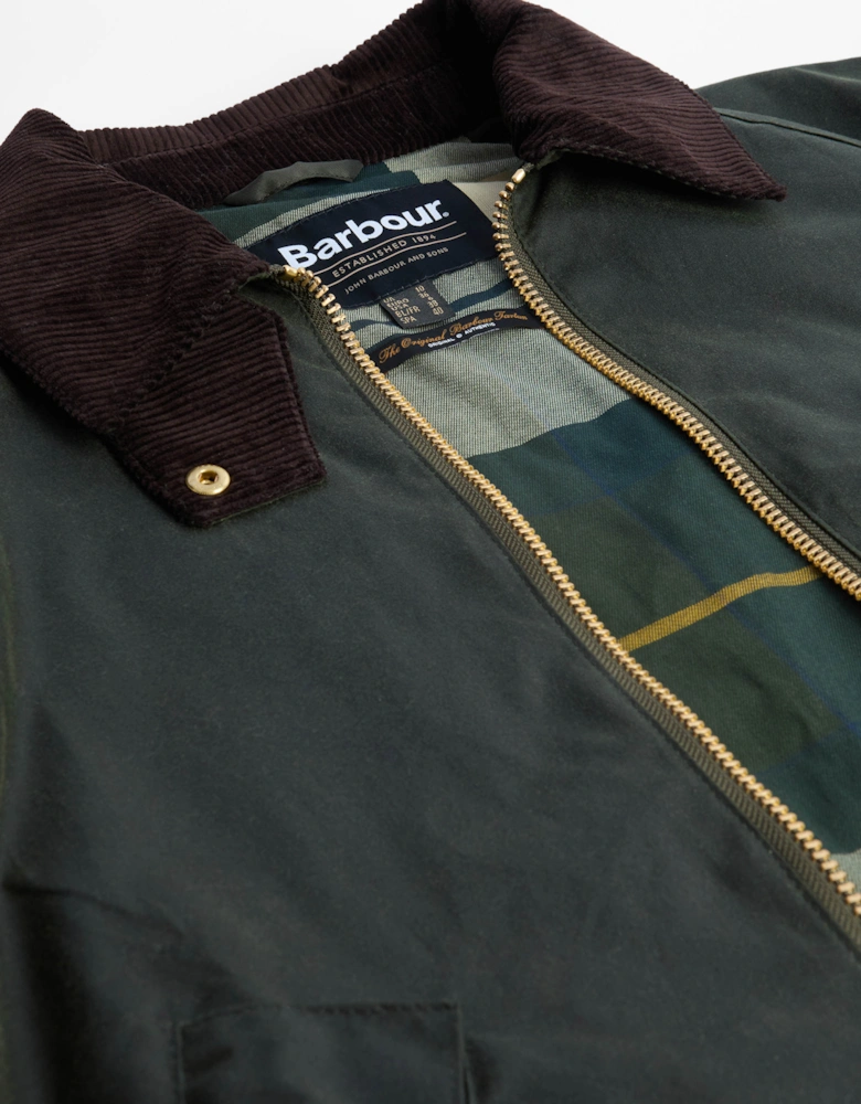 Arlene Womens Wax Jacket - Fern/Ancient Tartan