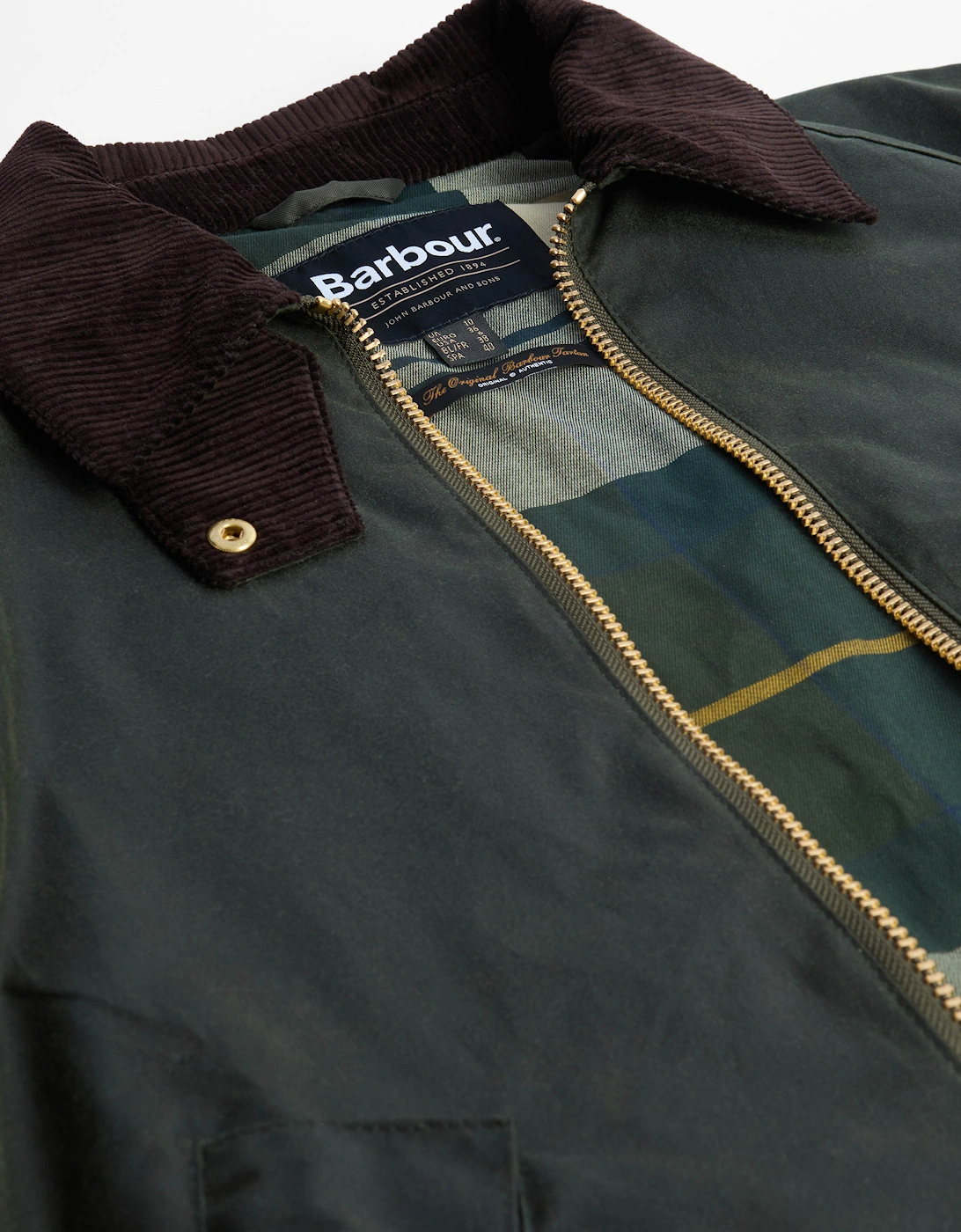 Arlene Womens Wax Jacket - Fern/Ancient Tartan