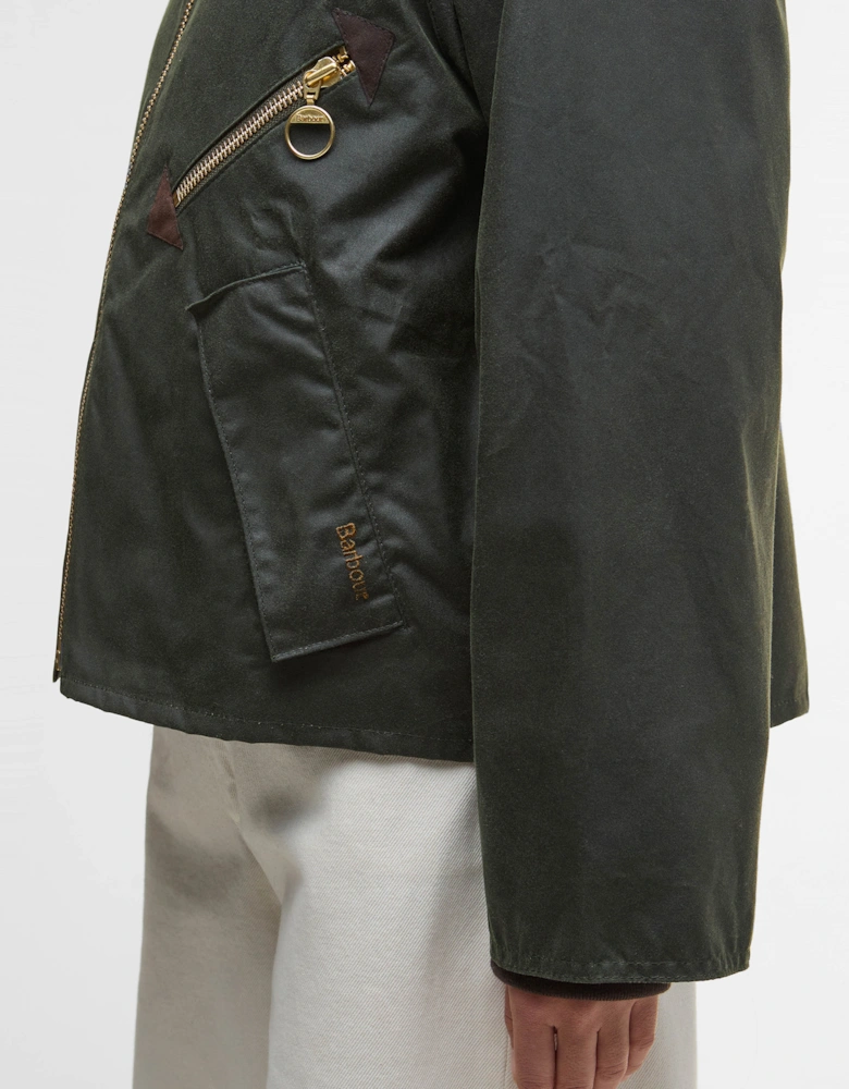 Arlene Womens Wax Jacket - Fern/Ancient Tartan