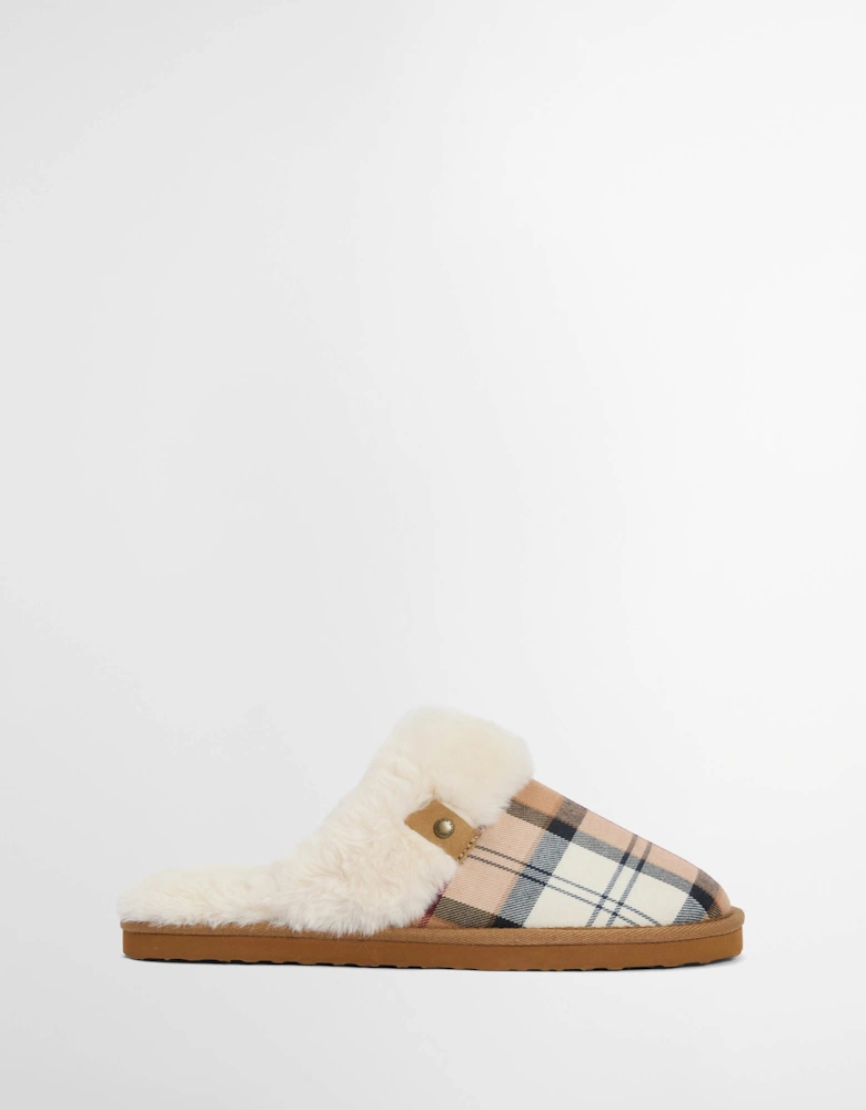 Claudia Womens Tartan Mule Slipper - Hessian Tartan