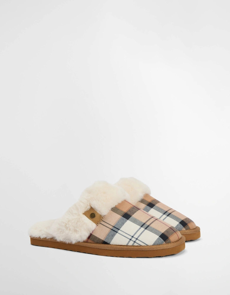 Claudia Womens Tartan Mule Slipper - Hessian Tartan