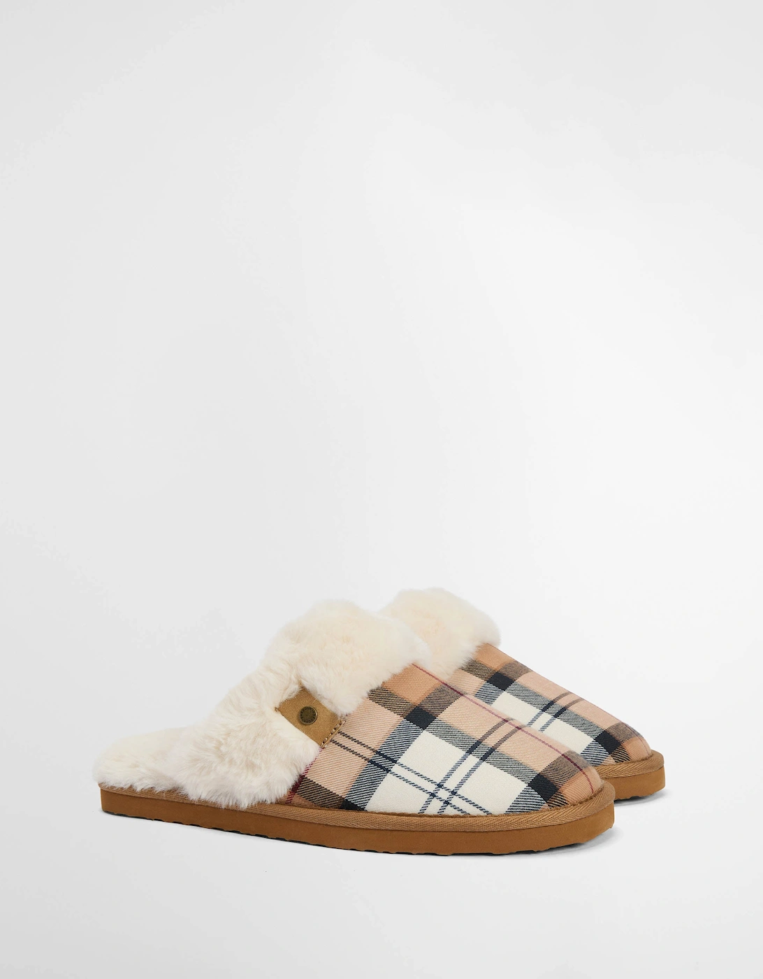 Claudia Womens Tartan Mule Slipper - Hessian Tartan