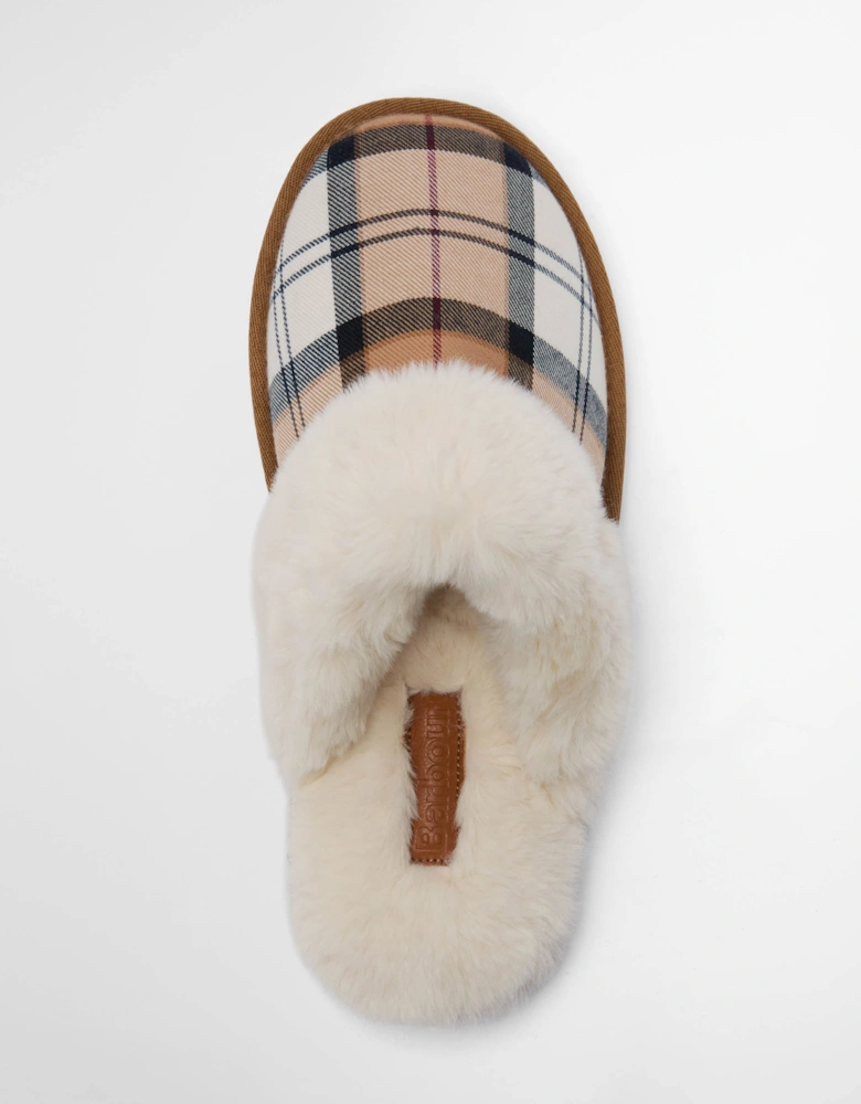 Claudia Womens Tartan Mule Slipper - Hessian Tartan