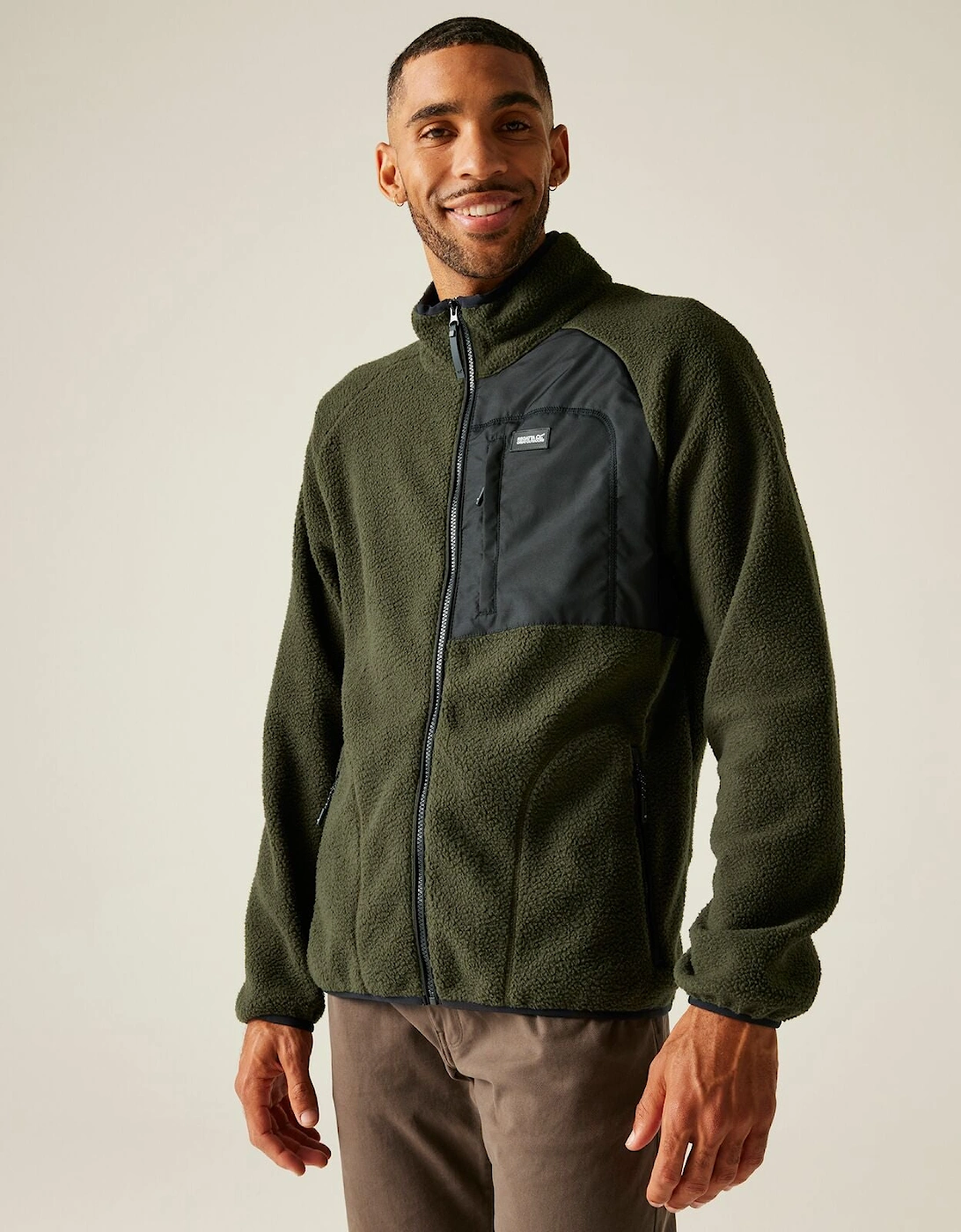Mens Frankie Borg Full Zip Fleece, 2 of 1