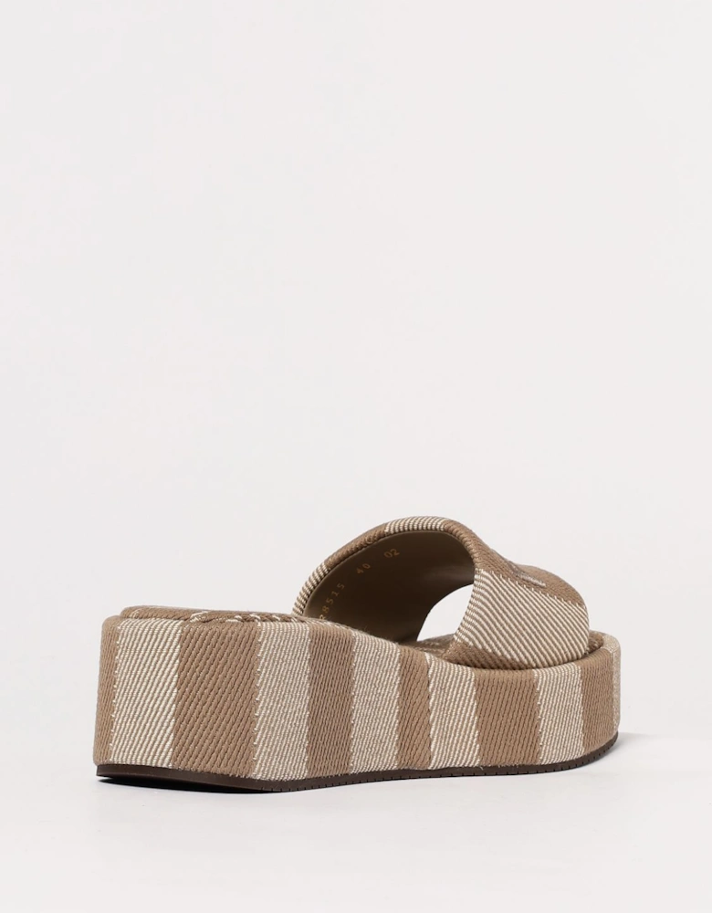 Striped Fabric Platform Slides