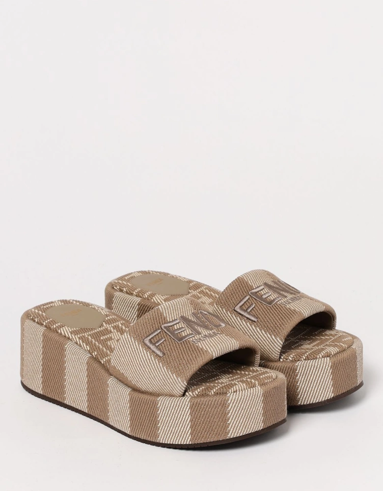 Striped Fabric Platform Slides