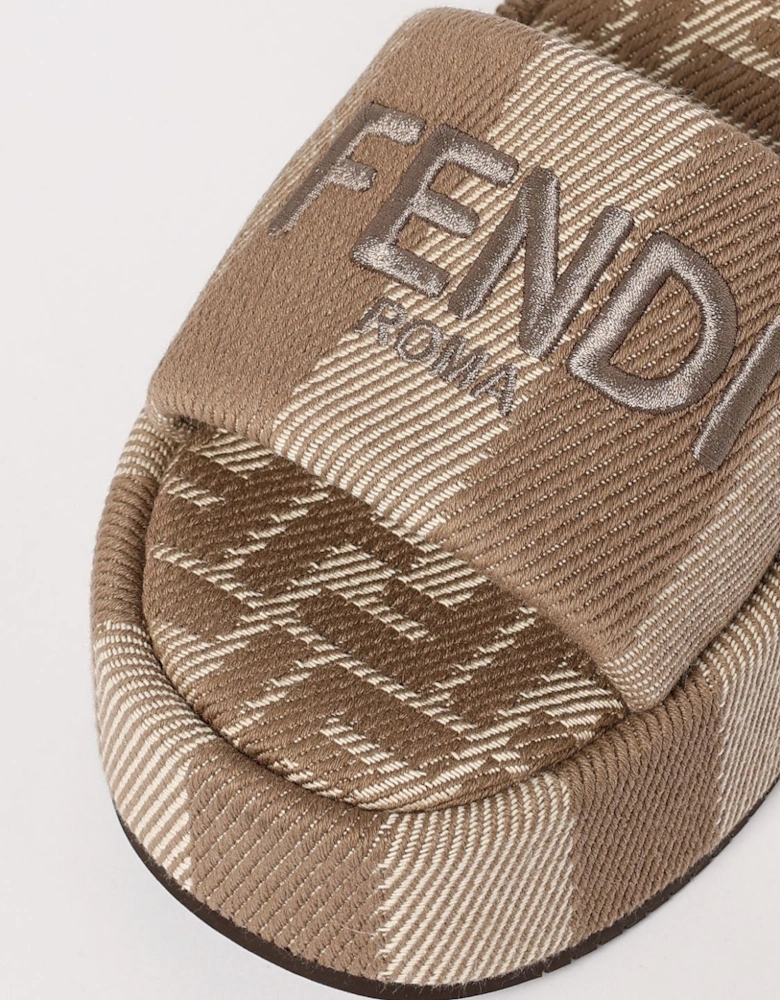 Striped Fabric Platform Slides