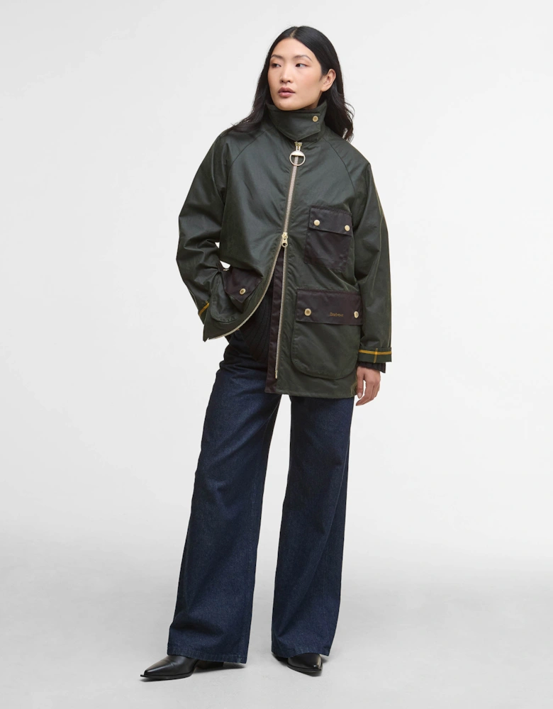 Luella Womens Wax Jacket - Fern/Ancient Tartan