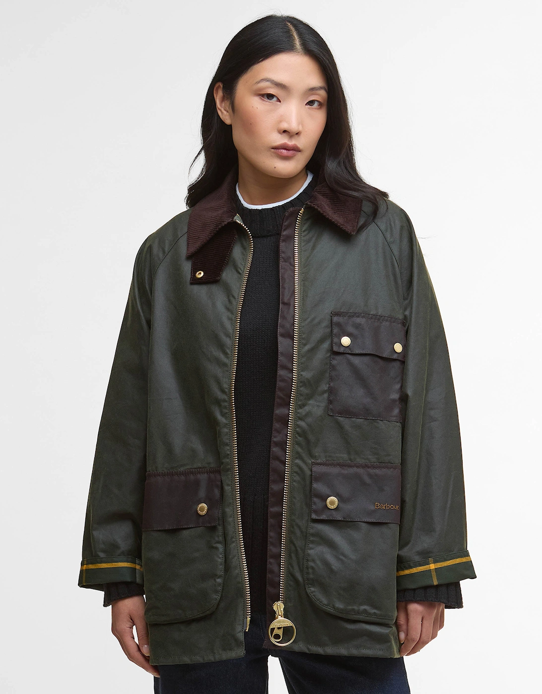 Luella Womens Wax Jacket - Fern/Ancient Tartan, 9 of 8