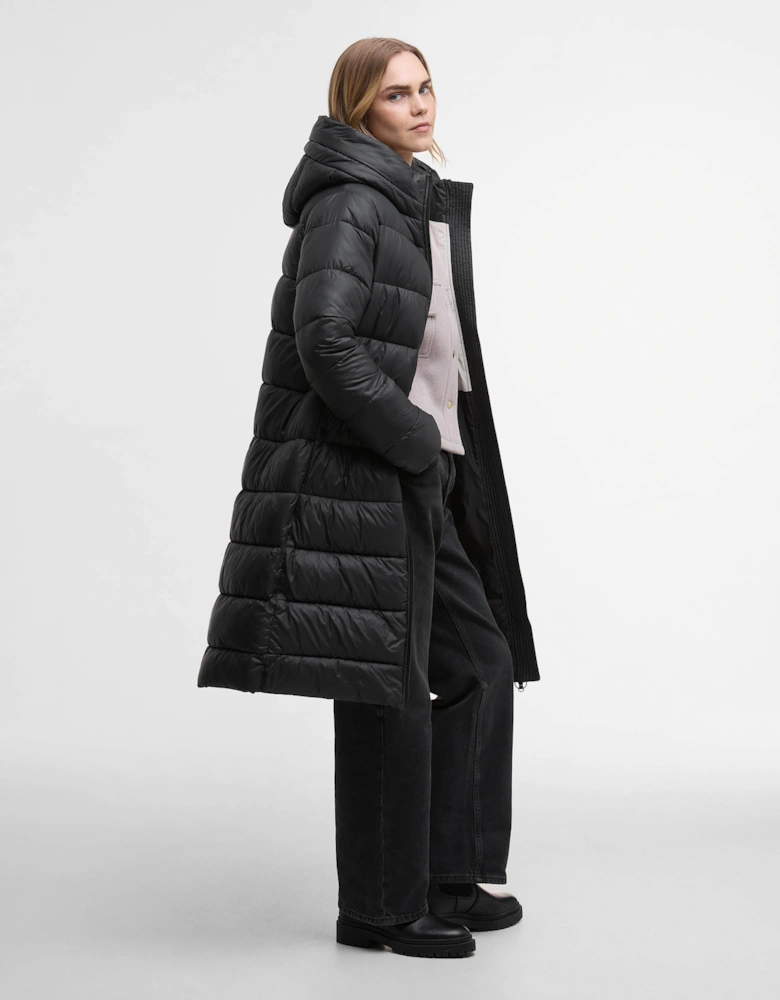 Olivios Womens Longline Puffer Jacket - Black