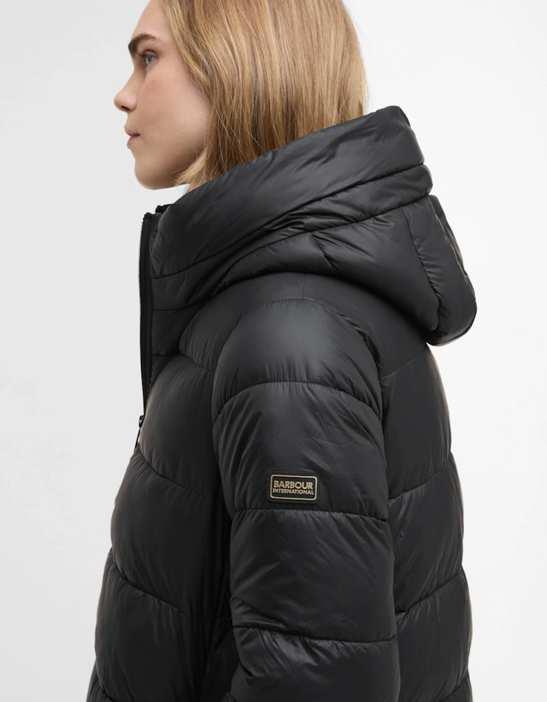 Olivios Womens Longline Puffer Jacket - Black