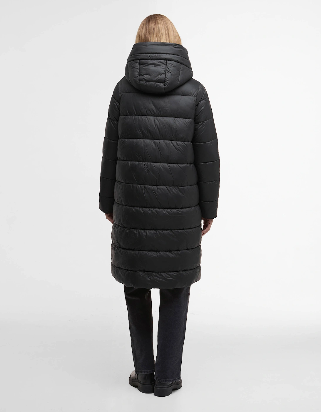 Olivios Womens Longline Puffer Jacket - Black