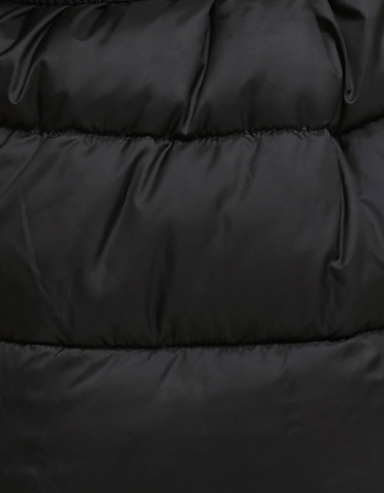 Short Track Line Womens Puffer Jacket - Black/Jasmine Leopard Print