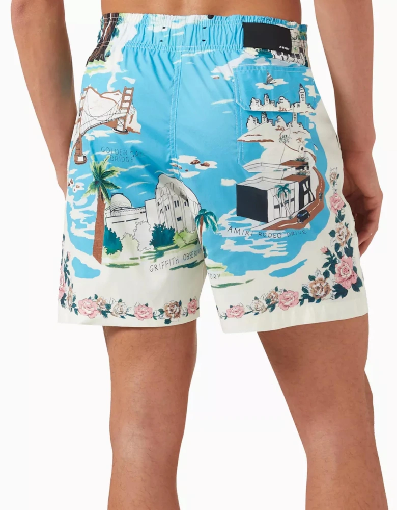 AMIRI CALIFORNIA HAWAIIAN SWIM SHORTS