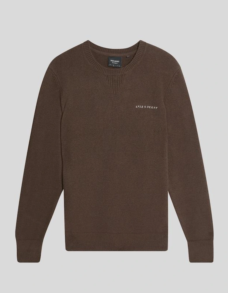 Knitted Script Crew Neck Jumper