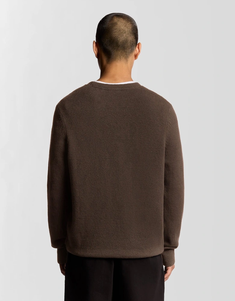 Knitted Script Crew Neck Jumper