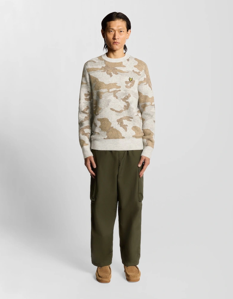 Brushed Camouflage Crew Neck Jumper