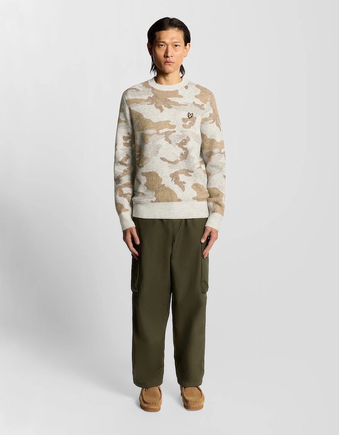 Brushed Camouflage Crew Neck Jumper