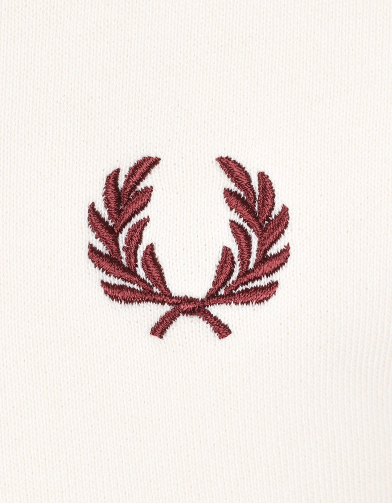 Half Zip Sweatshirt Ecru/Court Blue/Oxblood