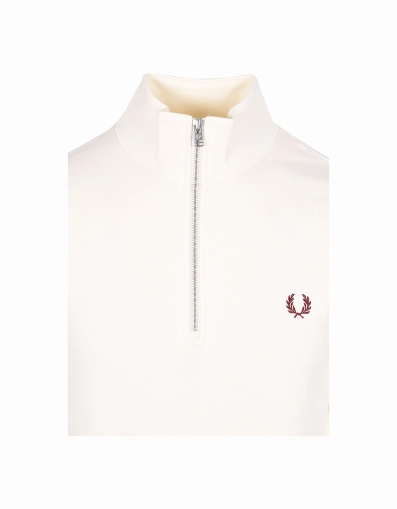 Half Zip Sweatshirt Ecru/Court Blue/Oxblood
