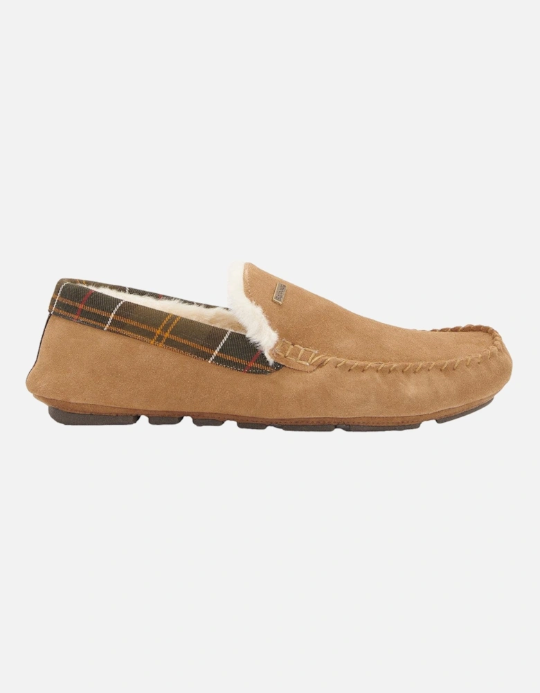 Monty Moccasin Slippers BE51  Camel Suede