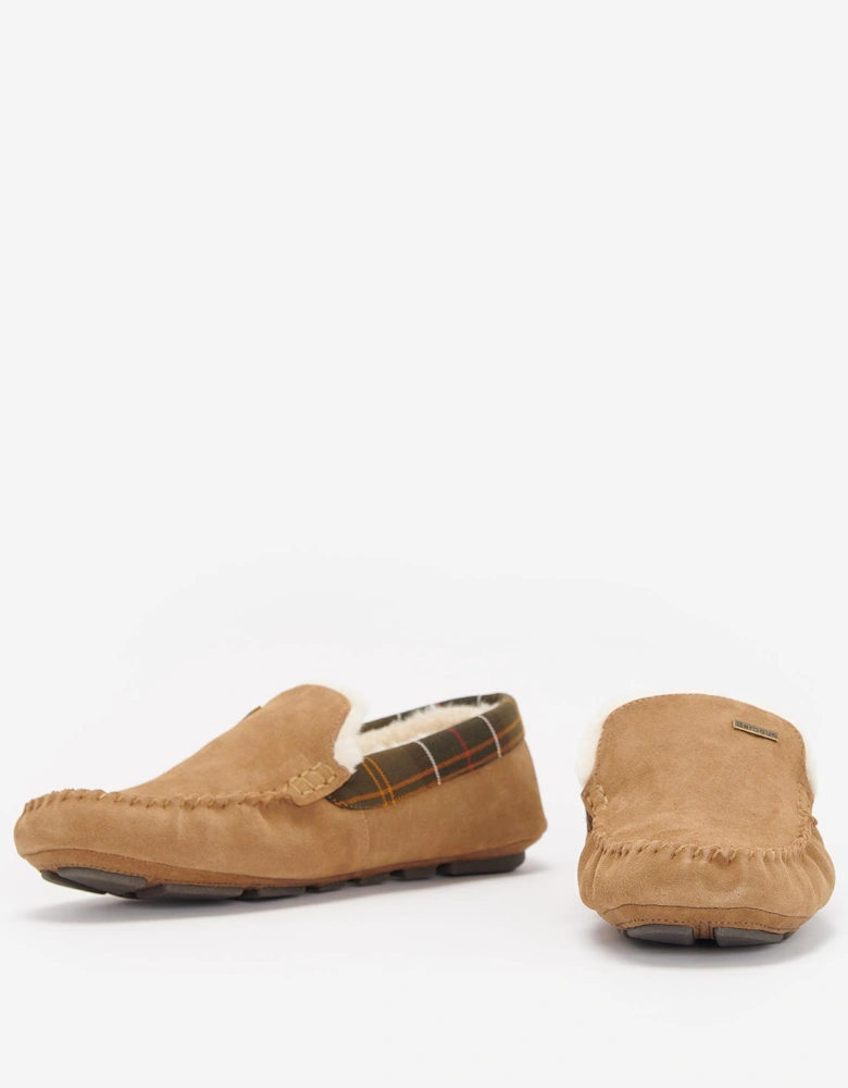 Monty Moccasin Slippers BE51  Camel Suede