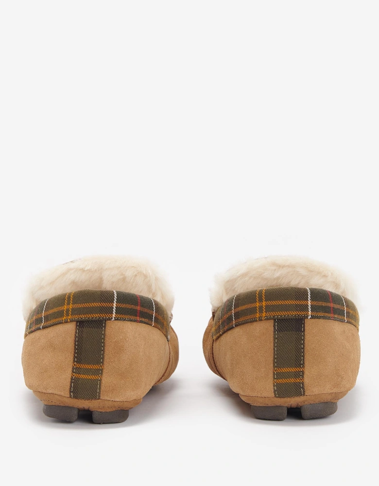 Monty Moccasin Slippers BE51  Camel Suede