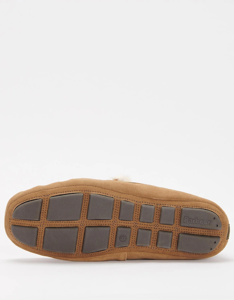 Monty Moccasin Slippers BE51  Camel Suede