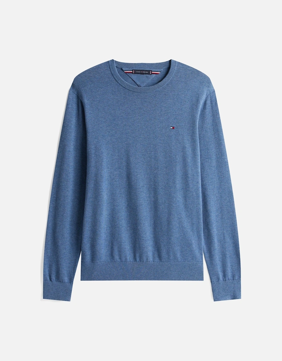 Essential Cotton Crew Neck Mens Sweatshirt - Petrol Blue Heather